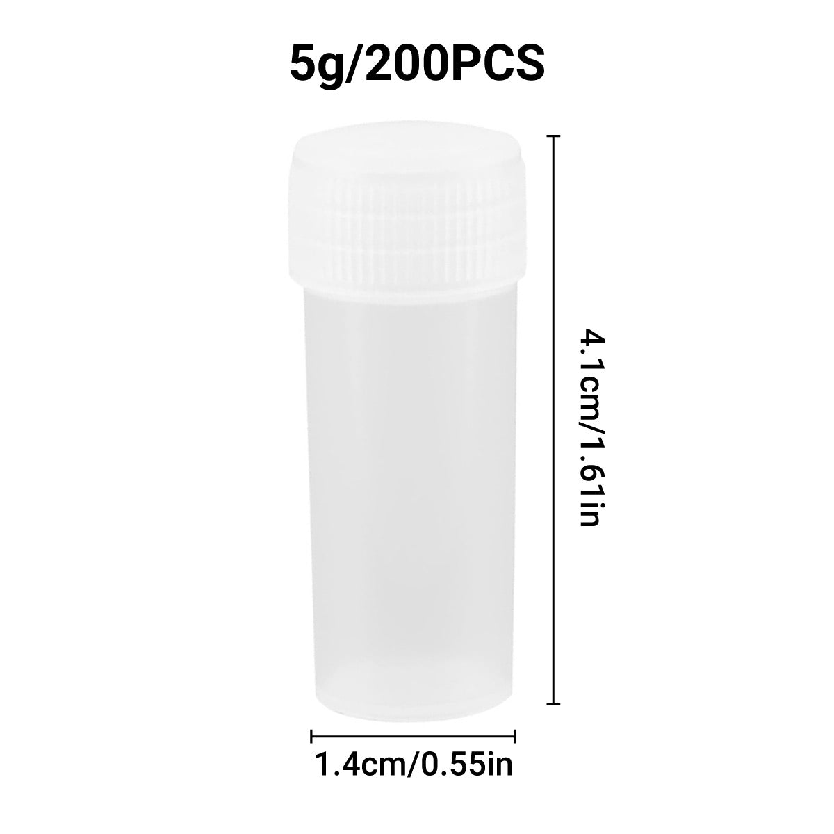 200PCS 5ml Clear Plastic Sample Bottles with Screw Lids for Storage