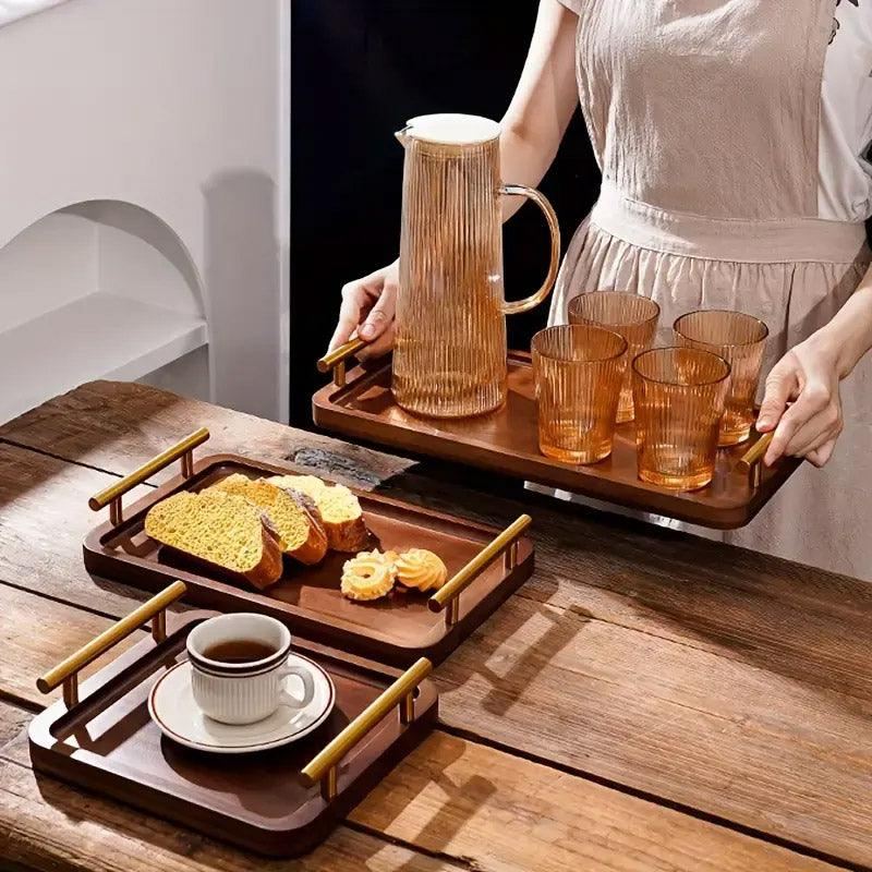 Rectangular Wooden Tea Tray 1Pack