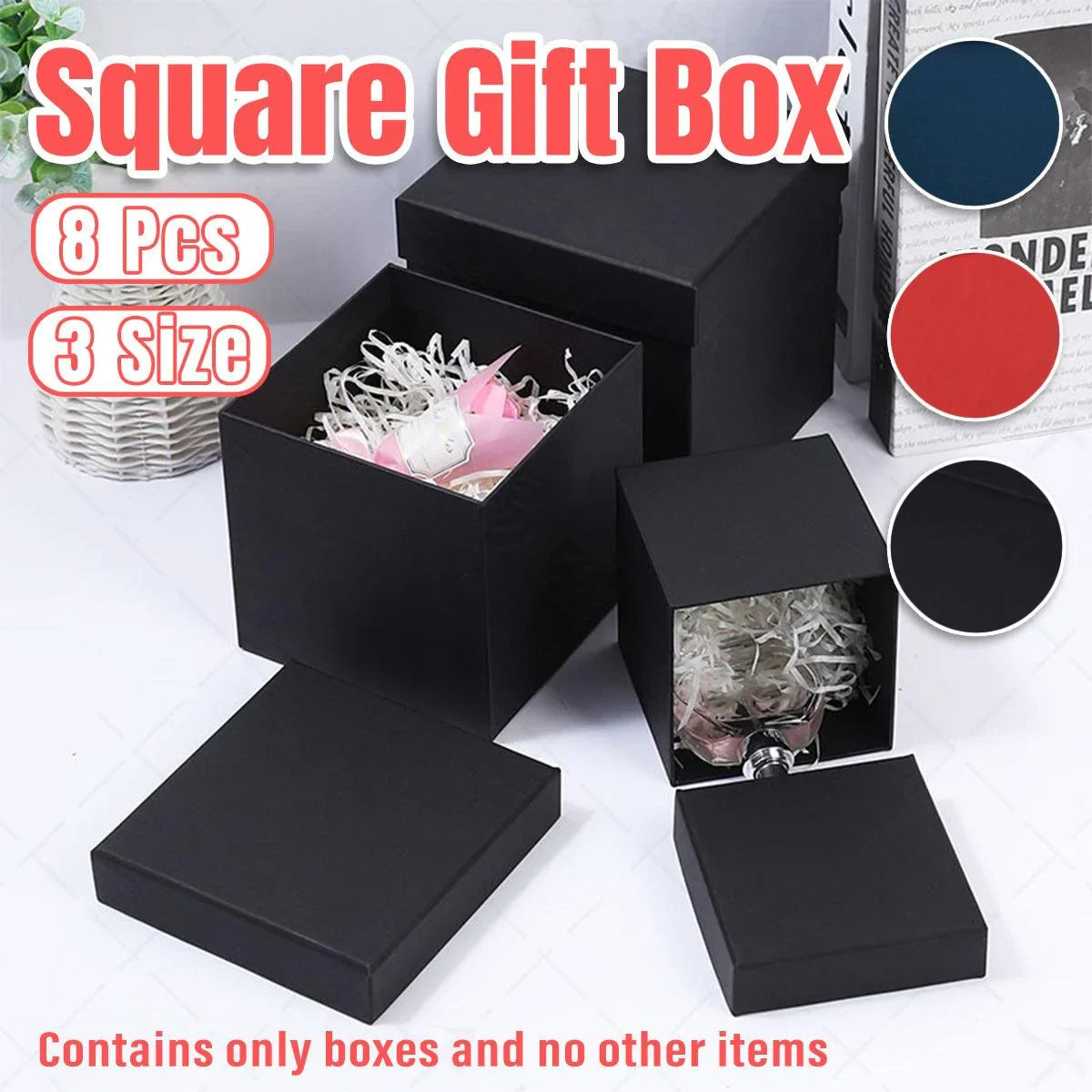 Square Gift Boxes Packaging Boxes 8PCS
