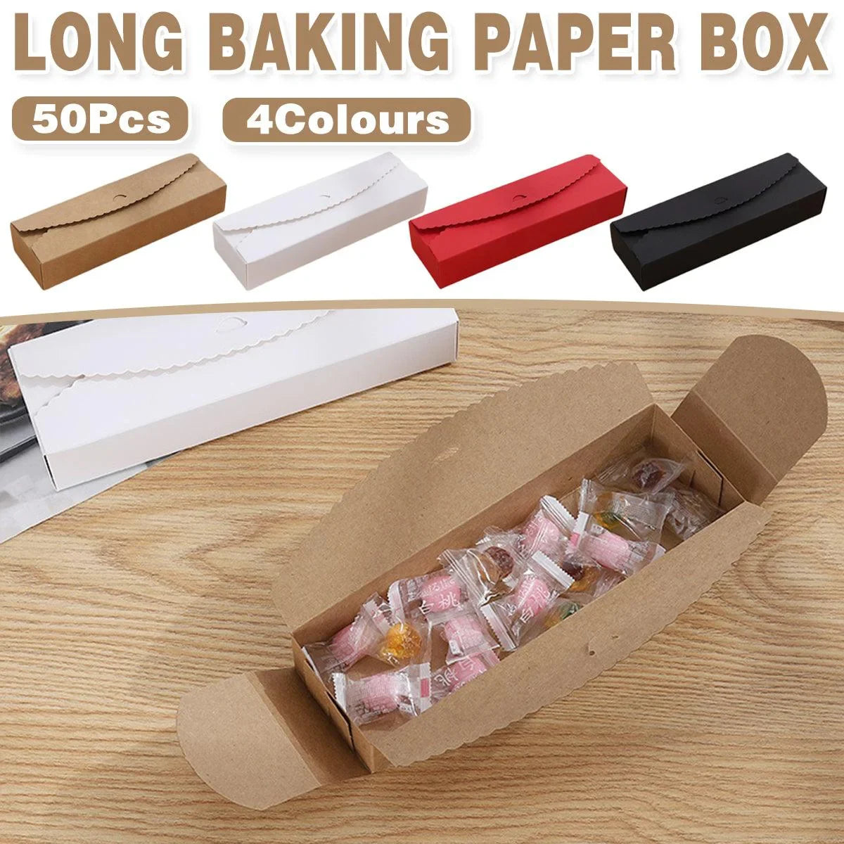 Kraft Paper Baking Box Biscuit Packing Box 50PCS