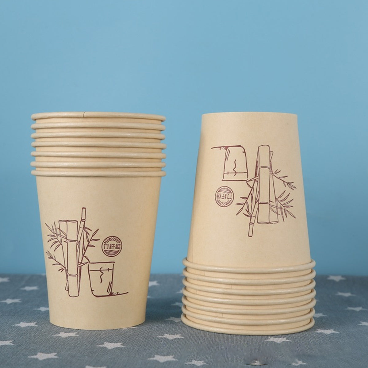 500PCS 9oz Bamboo Pulp Disposable Paper Coffee Cups