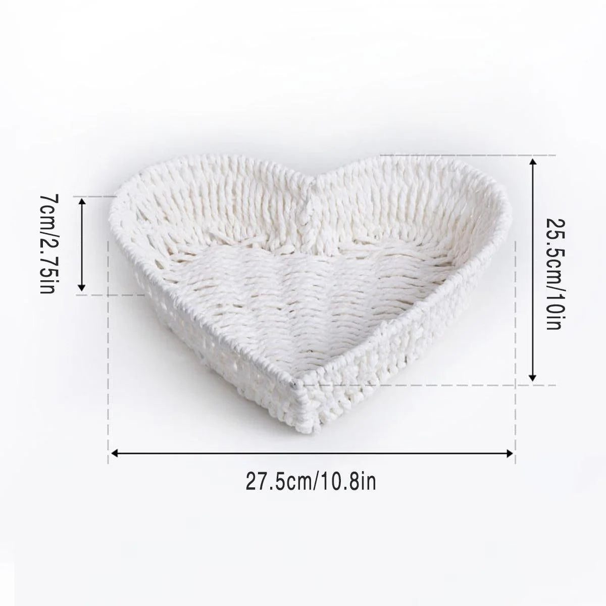 Woven Storage Basket Heart Shaped 1Pack