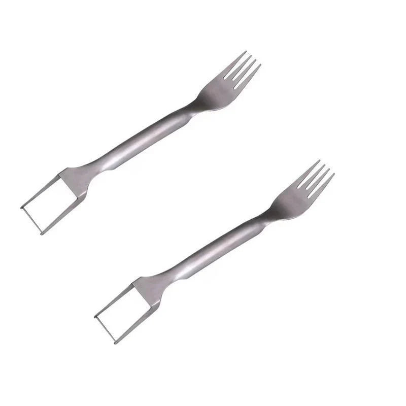 2-in-1 Watermelon Slicer Fork 1-2PCS 25.5x3.3cm Stainless Steel - Discount Packaging Warehouse