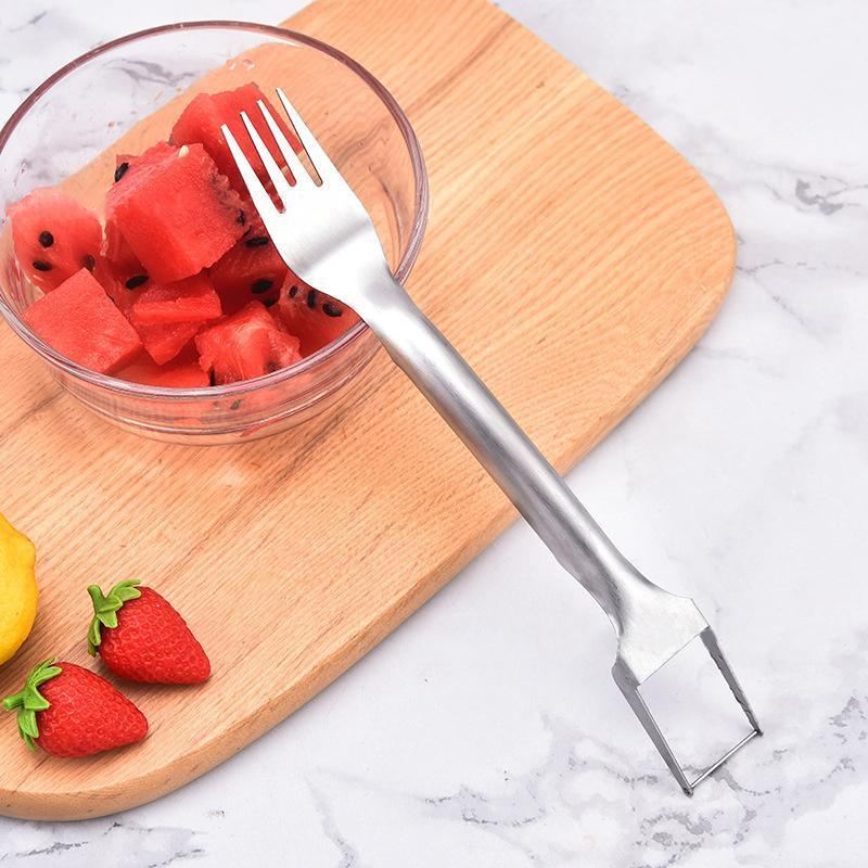 2-in-1 Watermelon Slicer Fork 1-2PCS 25.5x3.3cm Stainless Steel - Discount Packaging Warehouse