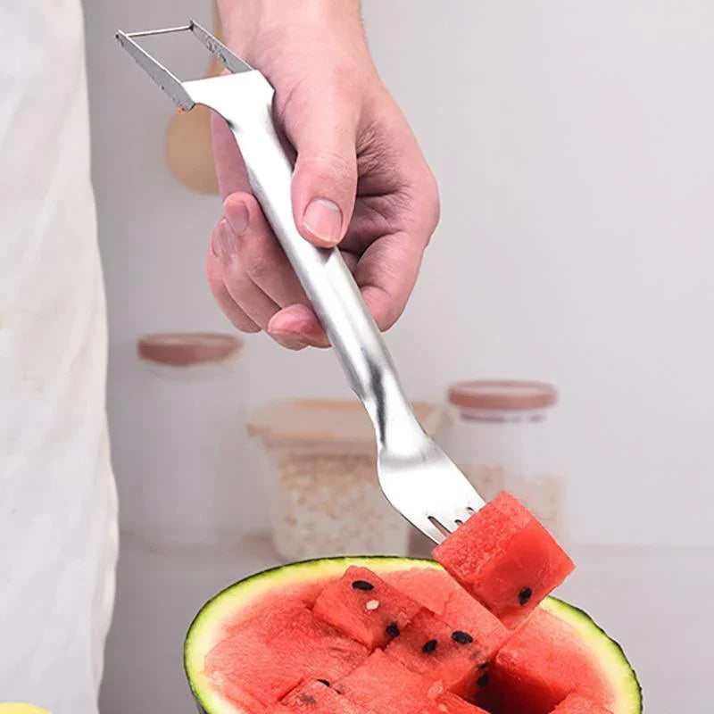 2-in-1 Watermelon Slicer Fork 1-2PCS 25.5x3.3cm Stainless Steel - Discount Packaging Warehouse