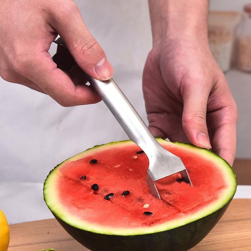 2-in-1 Watermelon Slicer Fork 1-2PCS 25.5x3.3cm Stainless Steel - Discount Packaging Warehouse