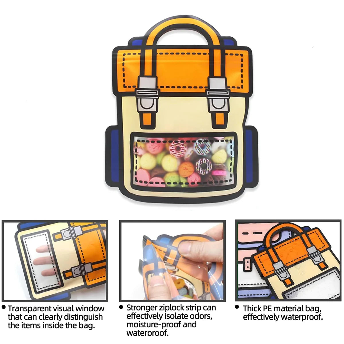 50pcs Clear Gift Bags Small Snack Toy Storage Pouch