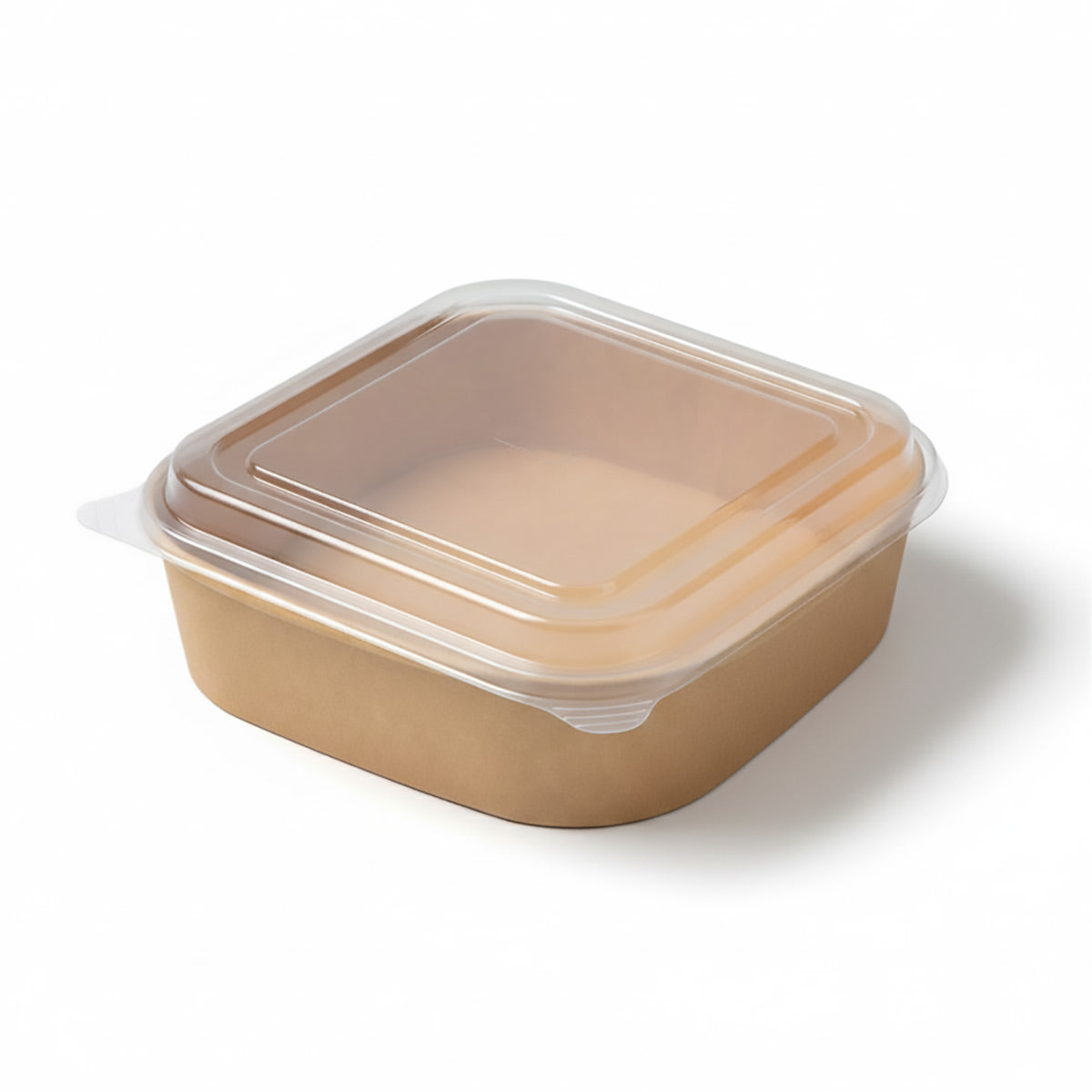 50PCS Disposable Square Food Containers with Lids 750ml Leak-Proof Kraft