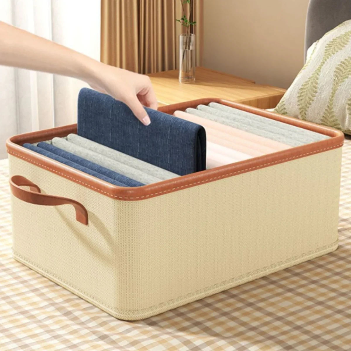 3pcs Folding Storage Boxes Clothes Organizer for Closet