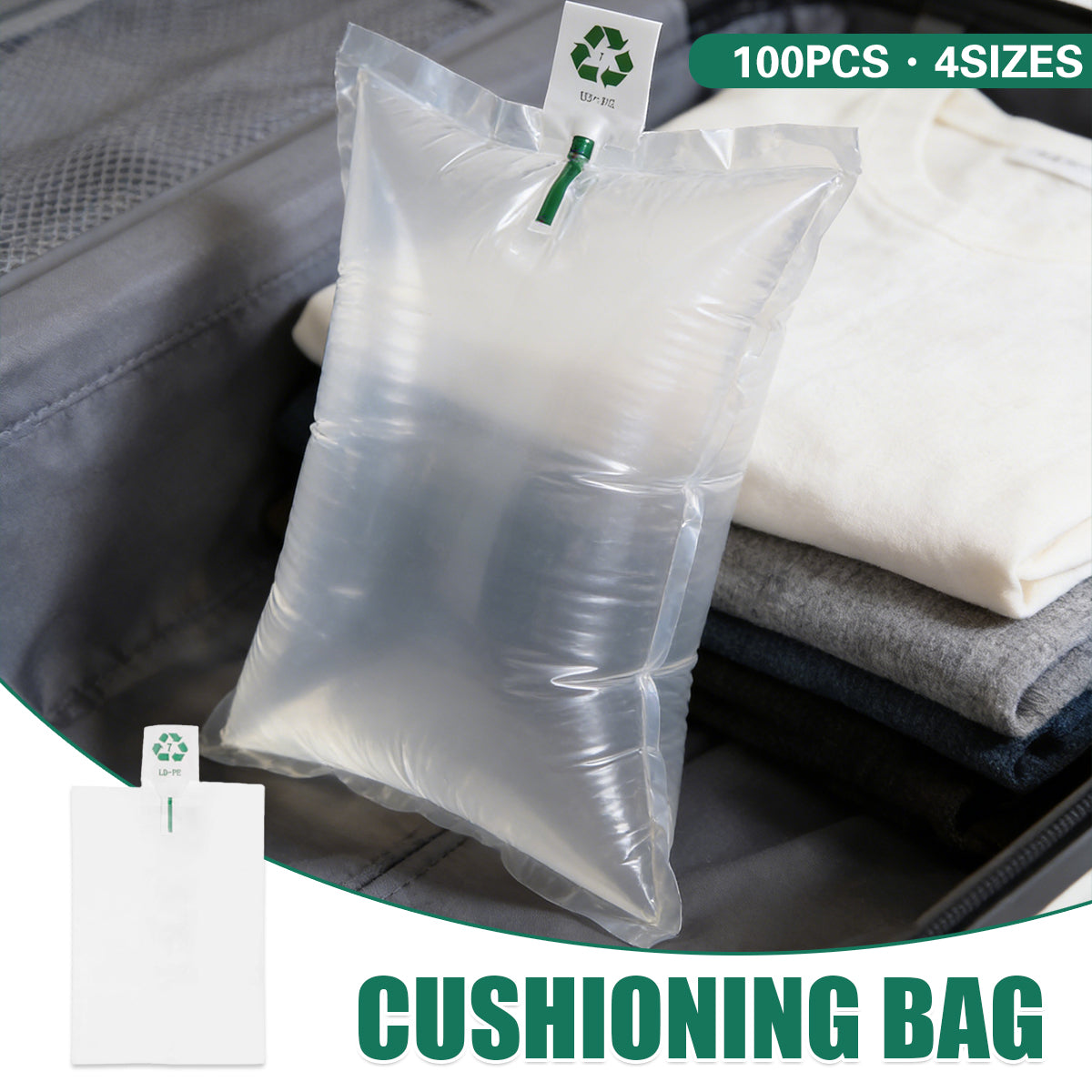 100PCS Inflatable Cushioning Bags Shockproof Clear Packaging