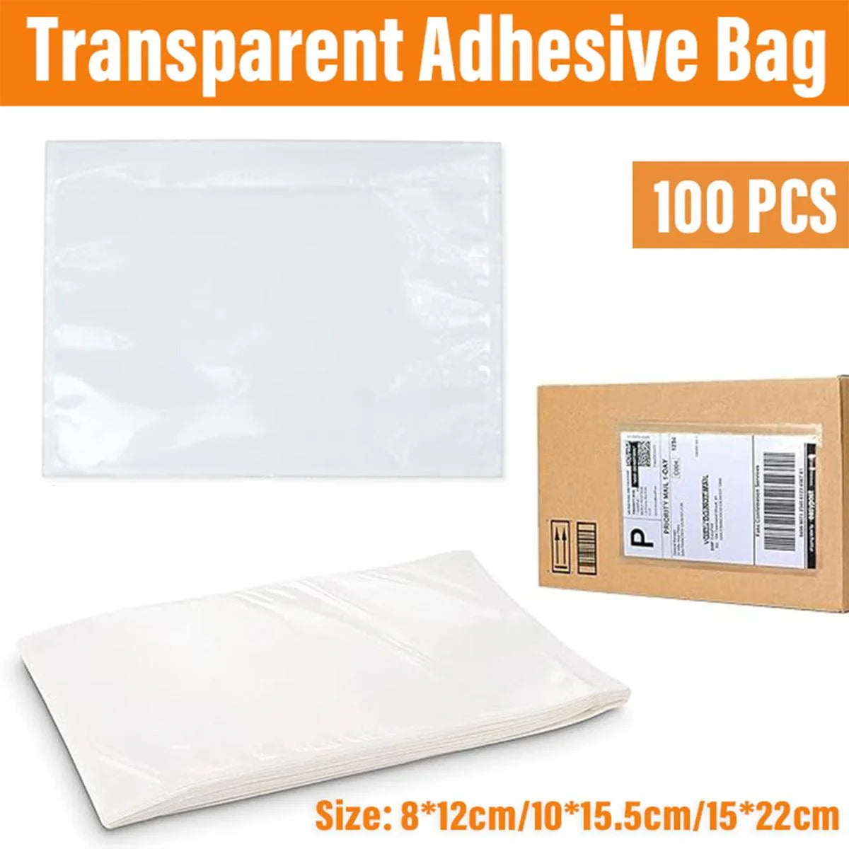 Transparent Plastic Zip Lock Bags Packing List Envelopes 100PCS