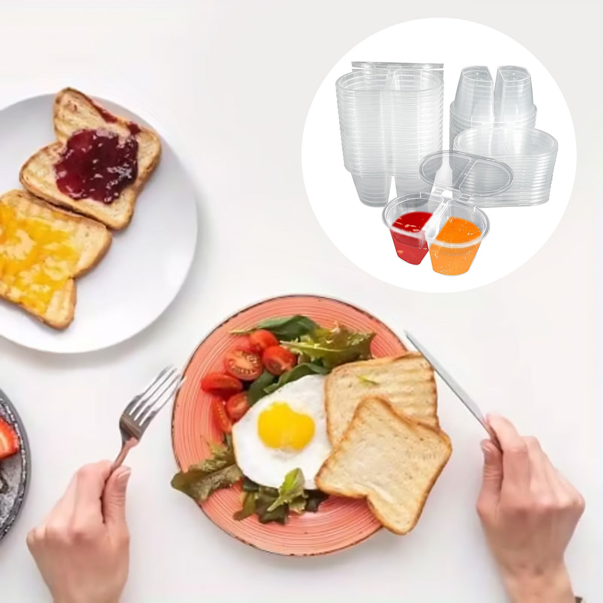 50 Pcs Takeaway Sauce Cup Clear Leak Proof FoodGrade Restaurant Home