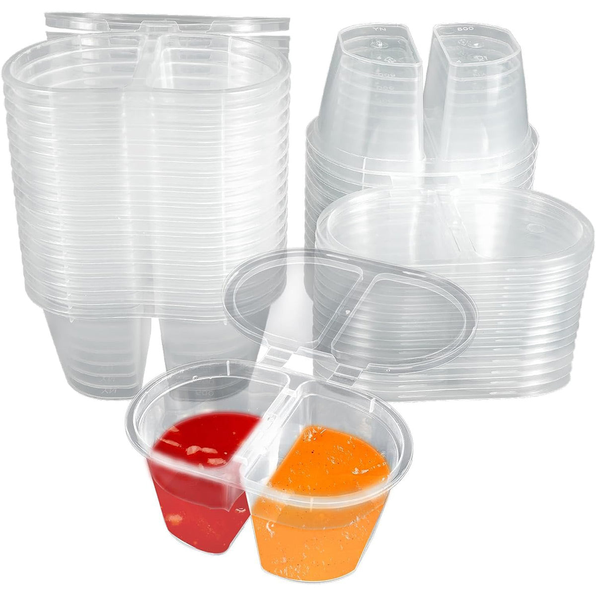 50 Pcs Takeaway Sauce Cup Clear Leak Proof FoodGrade Restaurant Home
