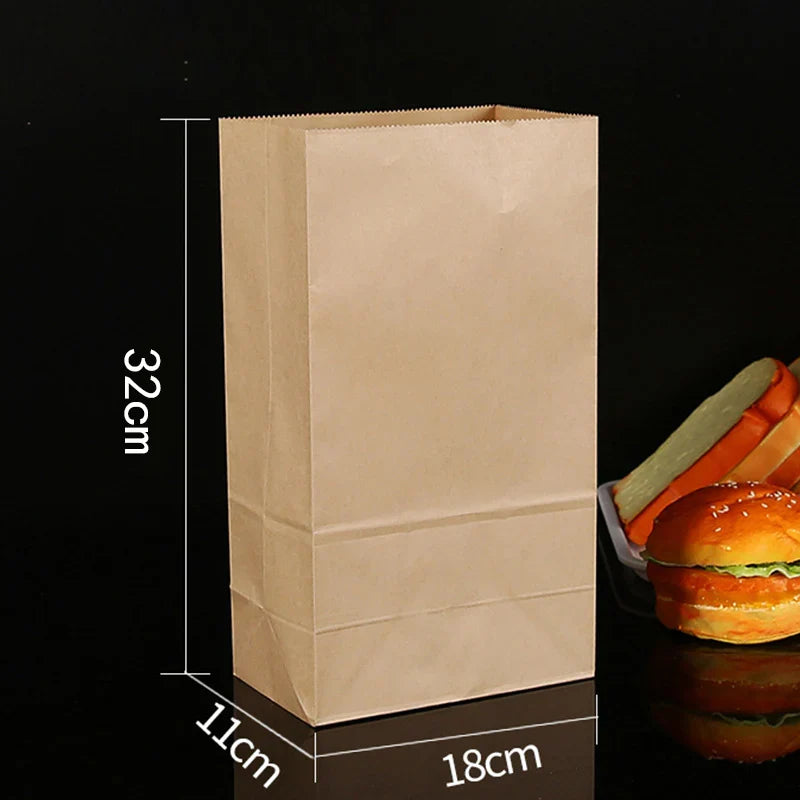 Kraft Paper Food Bags 500PCS 4Sizes Kraft