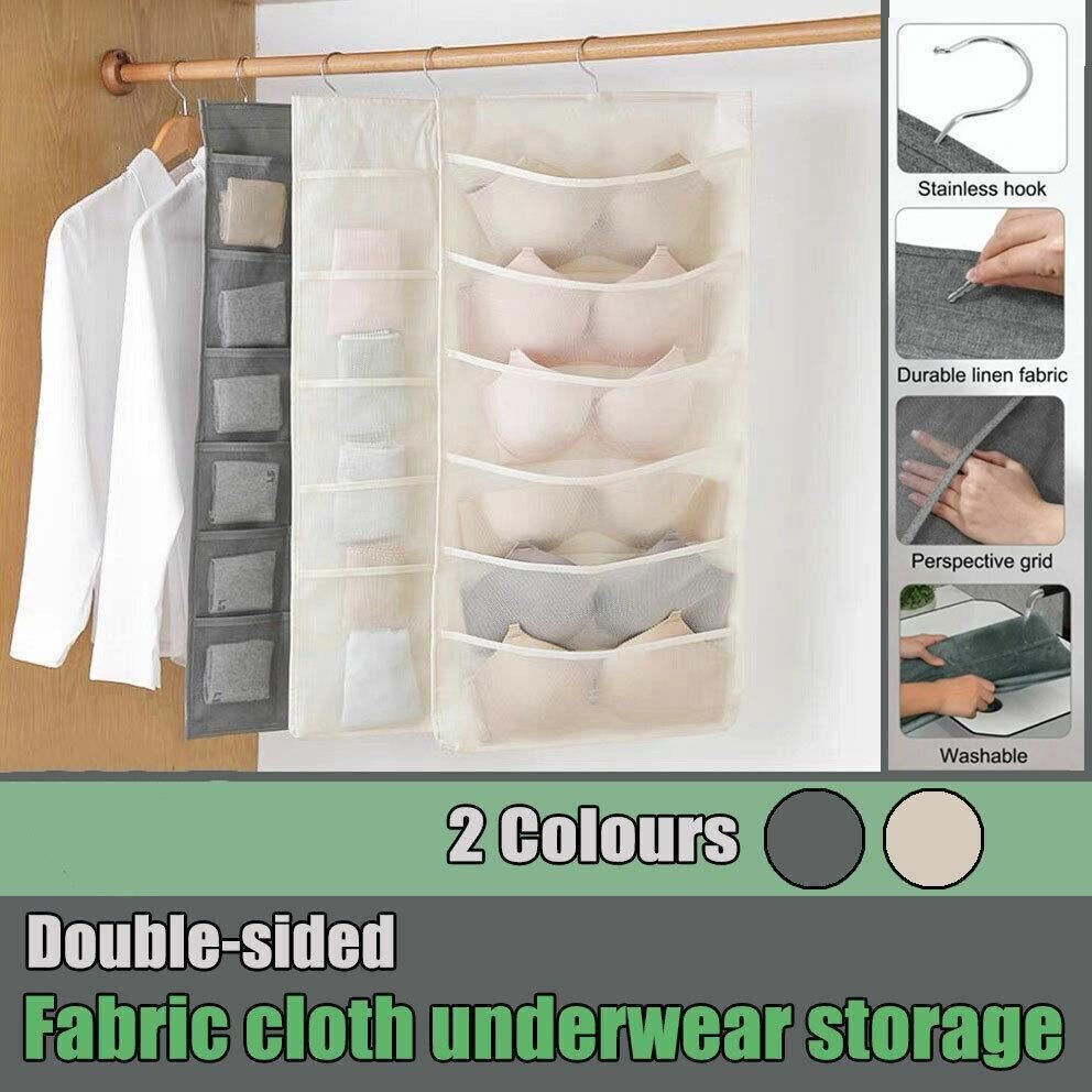 24 Grids Double-Sided Hanging Storage Bag 1PC 2Colours No-woven Fabric - Discount Packaging Warehouse