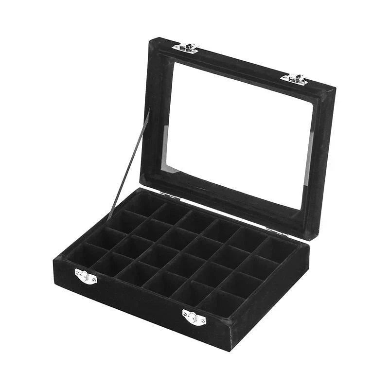 24 Grids Velvet Jewelry Box 1PC 7Colours 20x15x4.5cm - Discount Packaging Warehouse