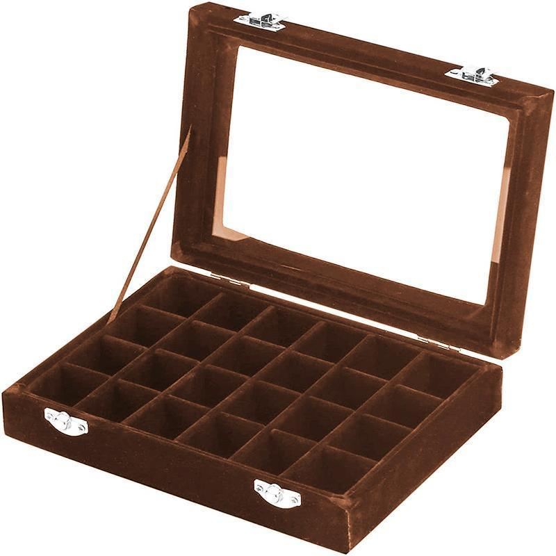 24 Grids Velvet Jewelry Box 1PC 7Colours 20x15x4.5cm - Discount Packaging Warehouse