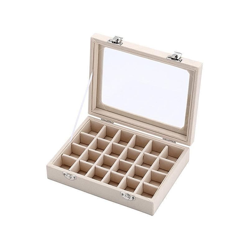 24 Grids Velvet Jewelry Box 1PC 7Colours 20x15x4.5cm - Discount Packaging Warehouse