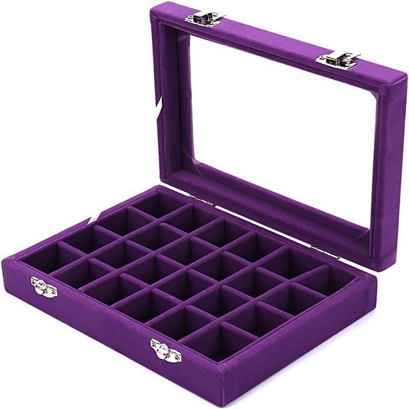 24 Grids Velvet Jewelry Box 1PC 7Colours 20x15x4.5cm - Discount Packaging Warehouse