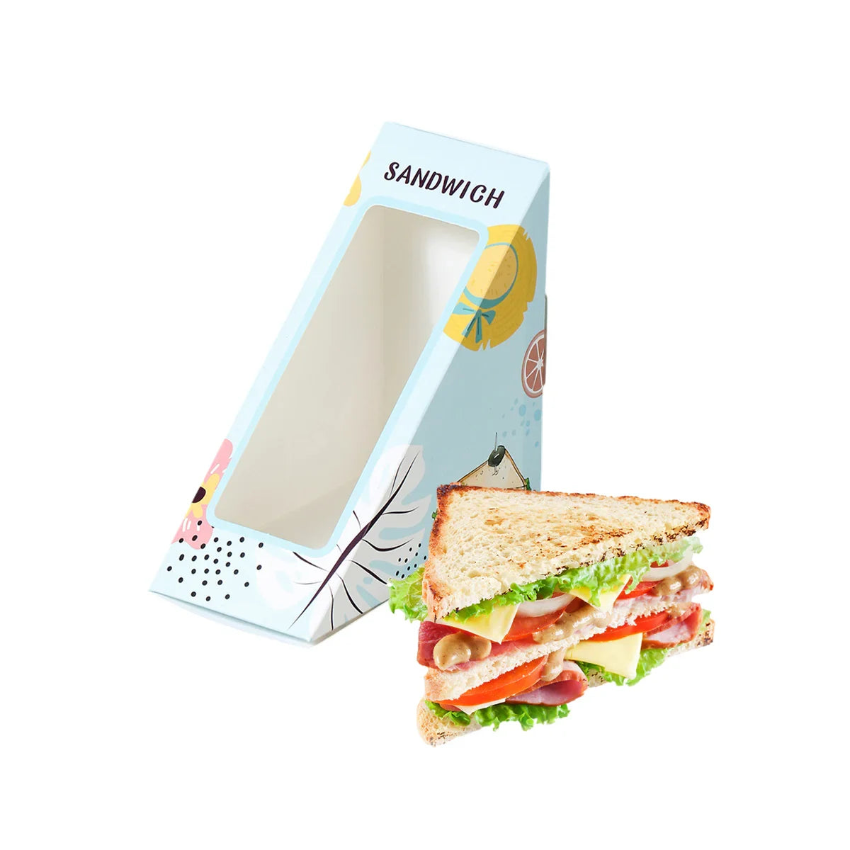 Triangle Sandwich Boxes Kraft Packing 100PCS