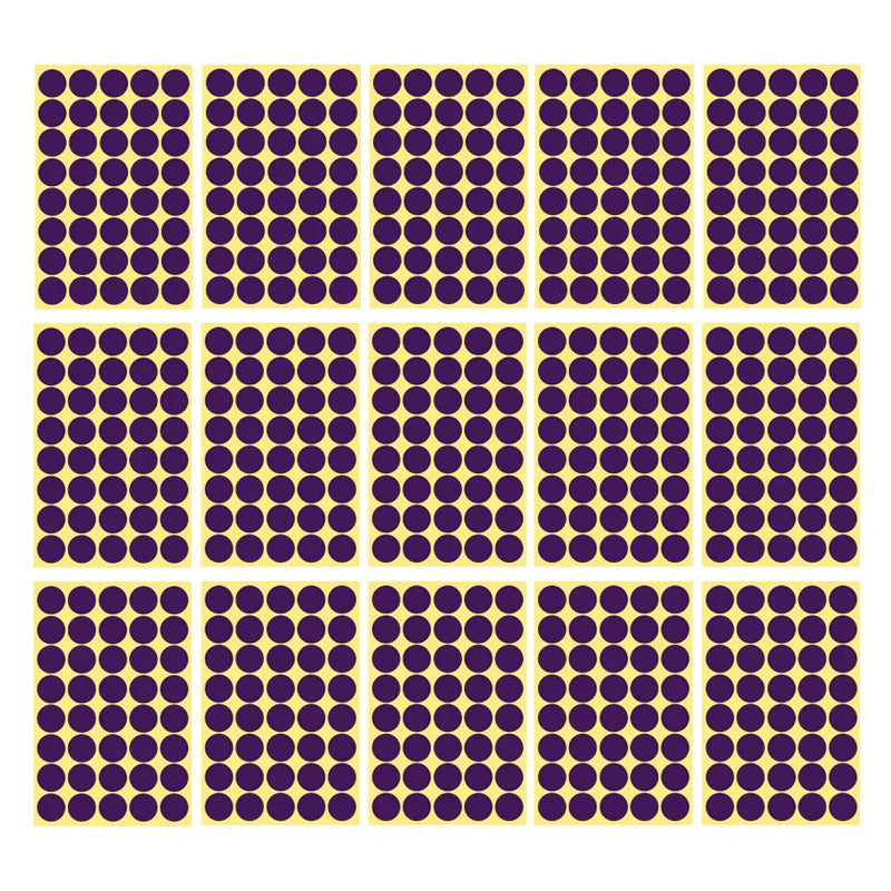 8/13/25/50mm Round Sticker Dots Adhesive Labels Cool-toned