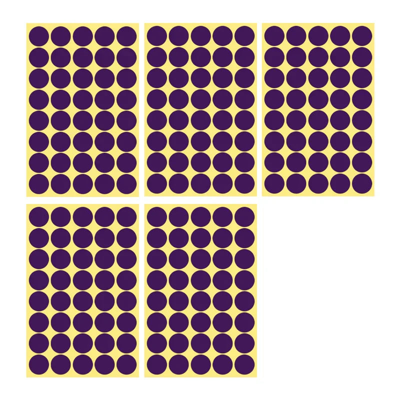 8/13/25/50mm Round Sticker Dots Adhesive Labels Cool-toned