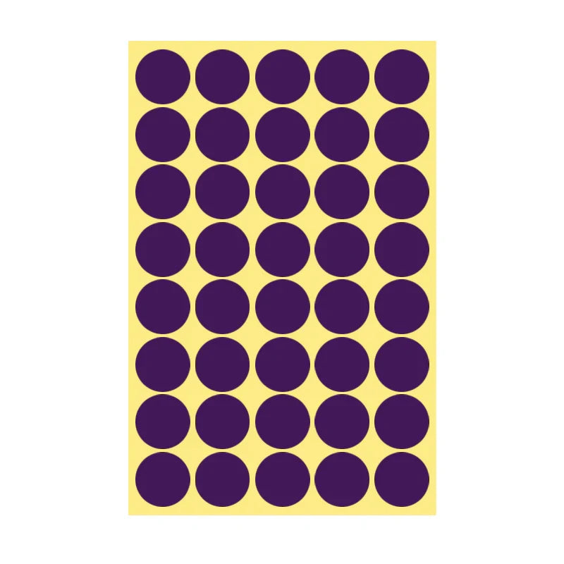 8/13/25/50mm Round Sticker Dots Adhesive Labels Cool-toned