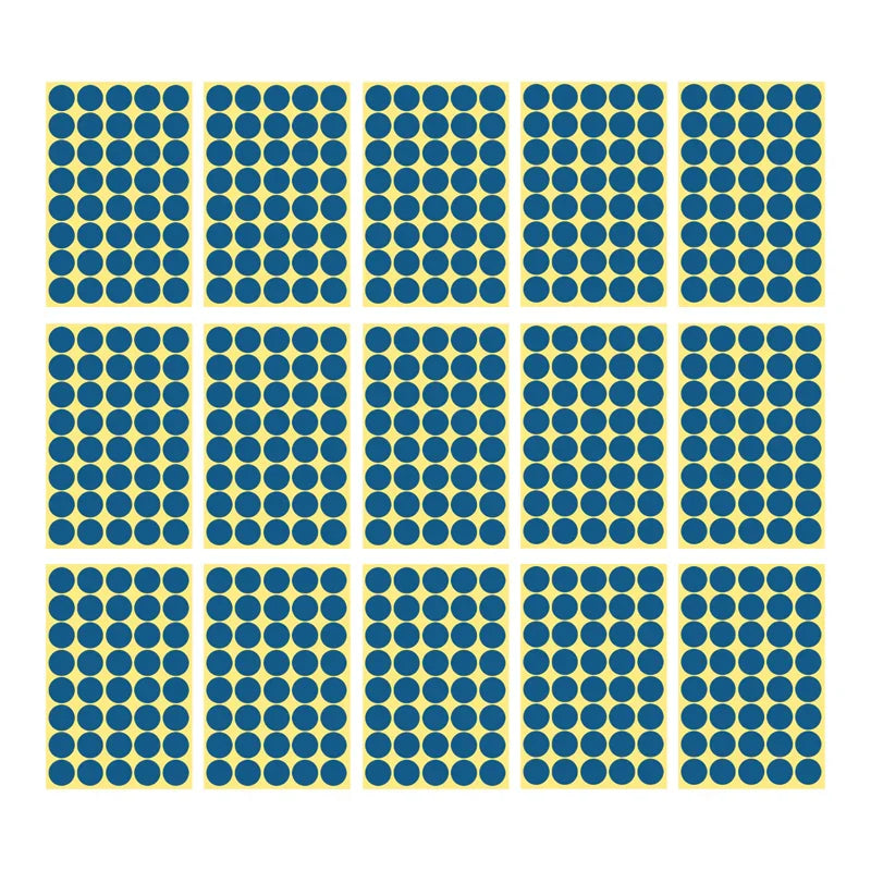 8/13/25/50mm Round Sticker Dots Adhesive Labels Cool-toned
