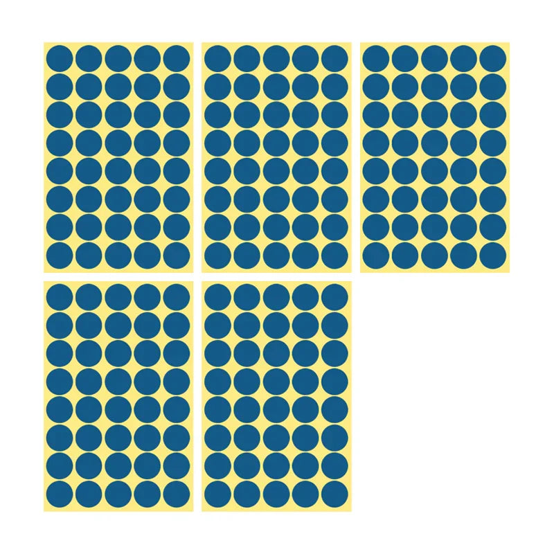 8/13/25/50mm Round Sticker Dots Adhesive Labels Cool-toned