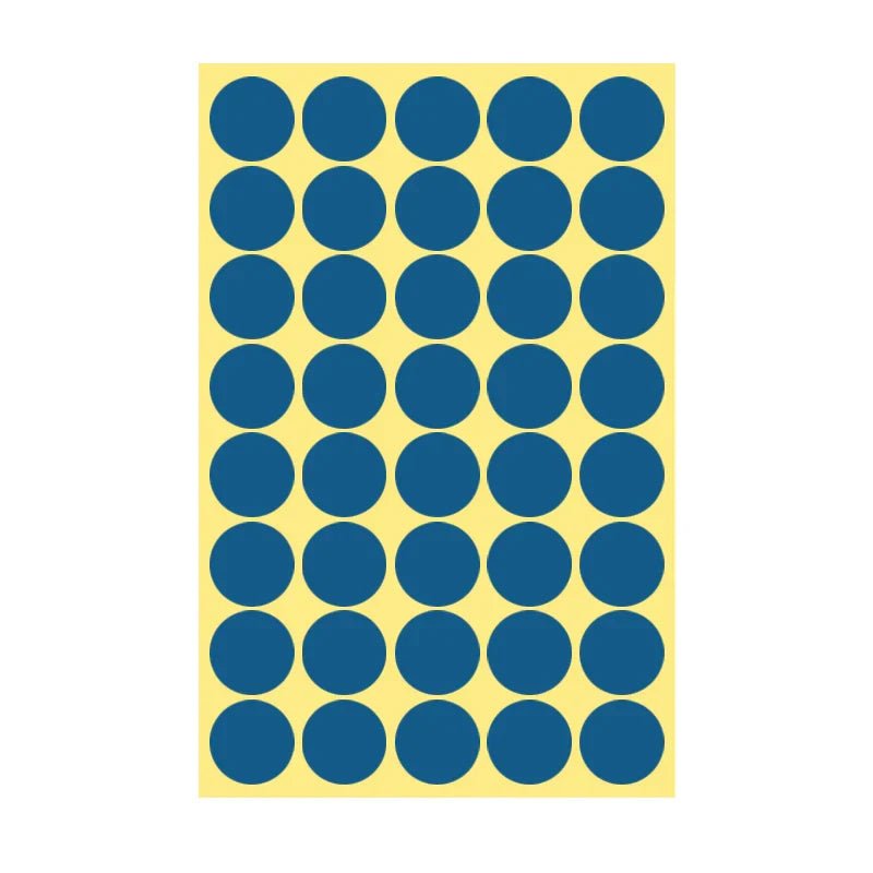 8/13/25/50mm Round Sticker Dots Adhesive Labels Cool-toned