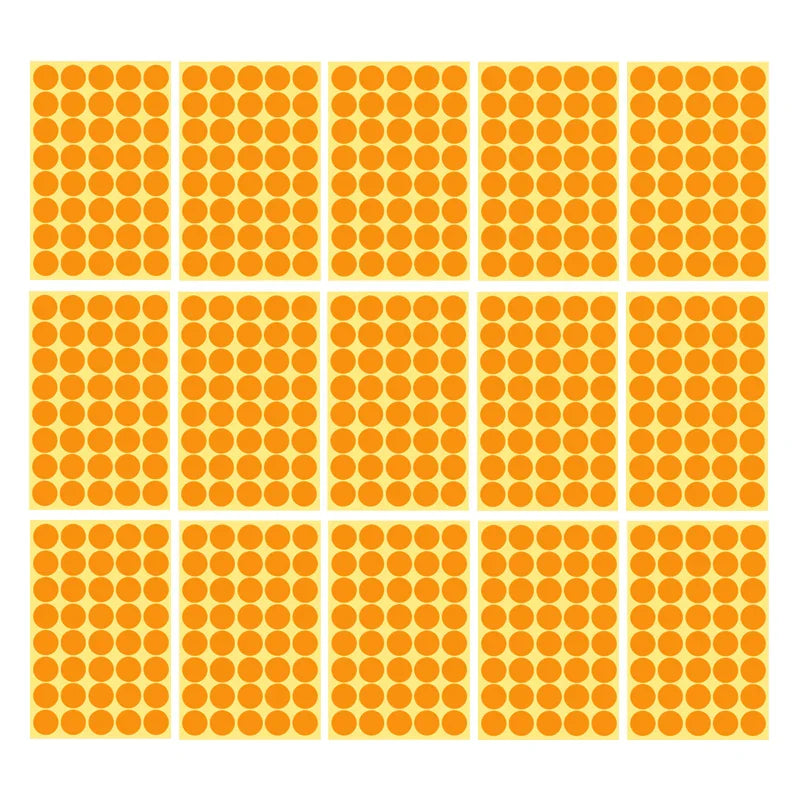 8/13/25/50mm Round Sticker Dots Adhesive Labels Warm-toned