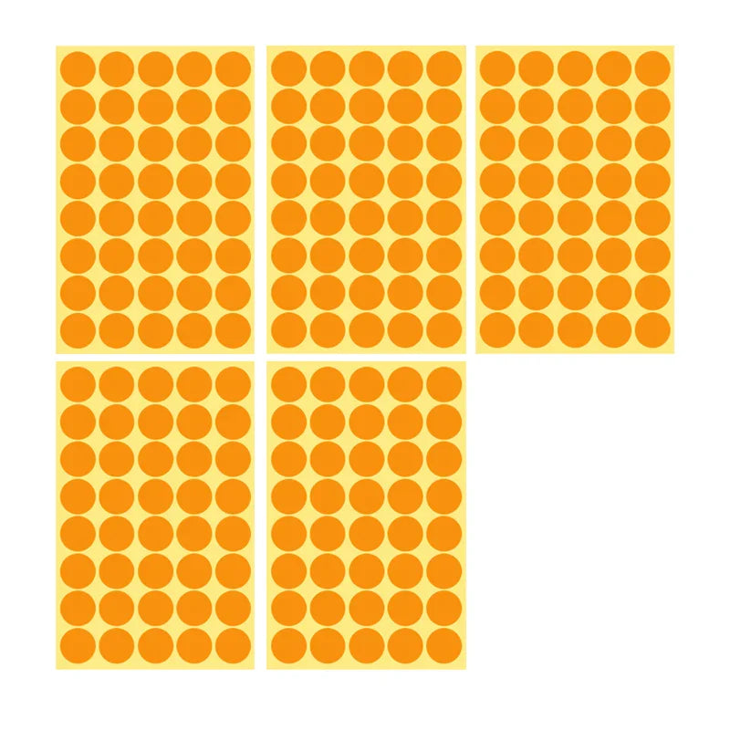 8/13/25/50mm Round Sticker Dots Adhesive Labels Warm-toned