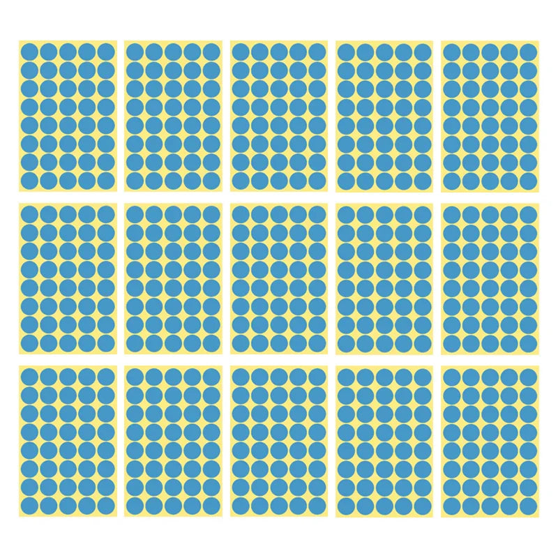 8/13/25/50mm Round Sticker Dots Adhesive Labels Cool-toned