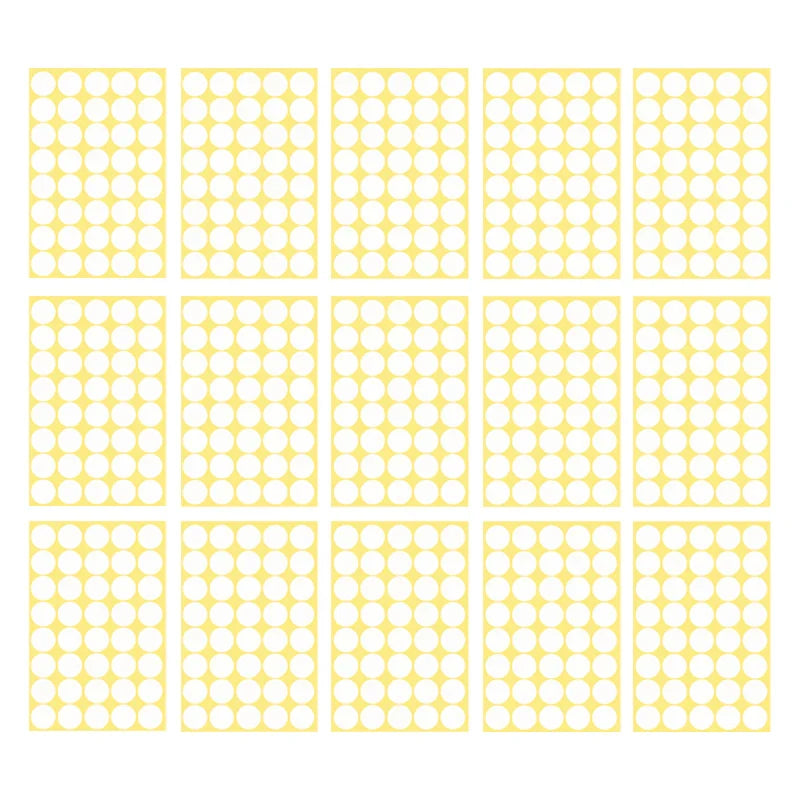 8/13/25/50mm Round Sticker Dots Adhesive Labels Neutral