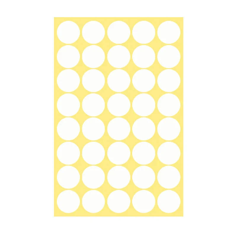 8/13/25/50mm Round Sticker Dots Adhesive Labels Neutral