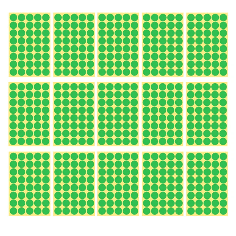 8/13/25/50mm Round Sticker Dots Adhesive Labels Cool-toned