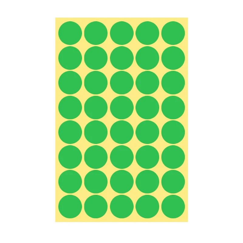 8/13/25/50mm Round Sticker Dots Adhesive Labels Cool-toned