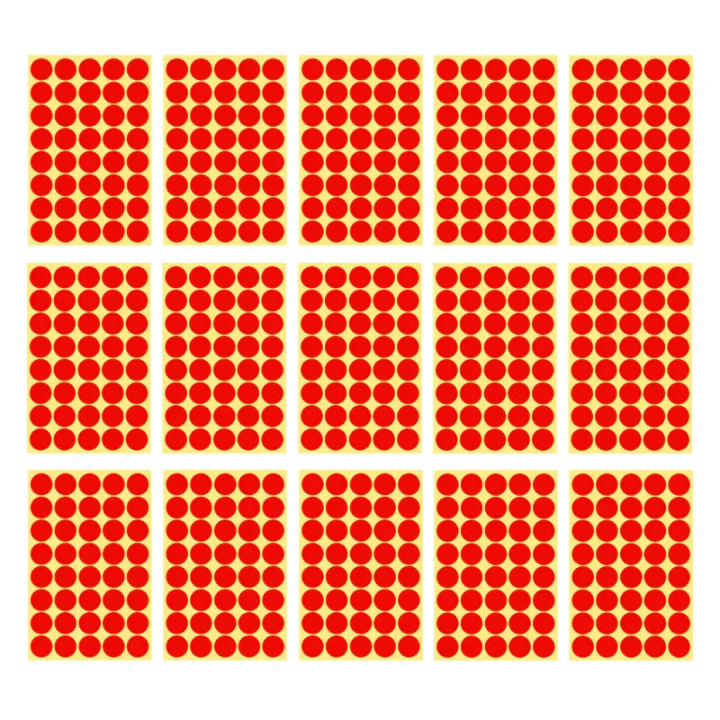 8/13/25/50mm Round Sticker Dots Adhesive Labels Warm-toned