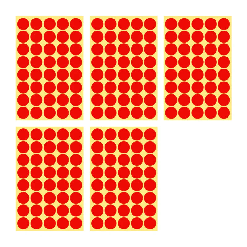 8/13/25/50mm Round Sticker Dots Adhesive Labels Warm-toned