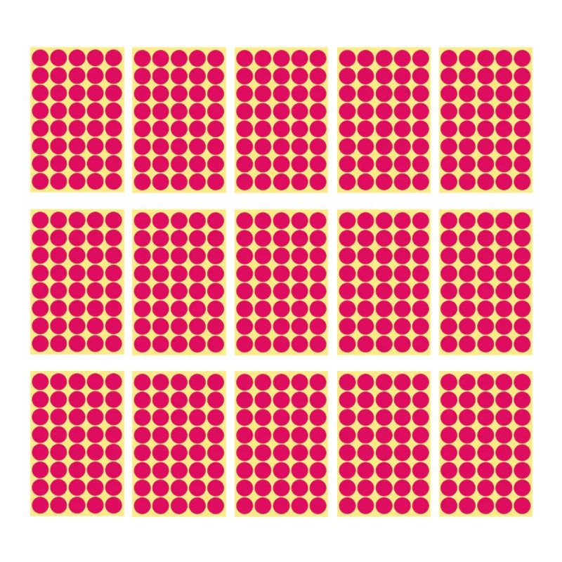 8/13/25/50mm Round Sticker Dots Adhesive Labels Warm-toned
