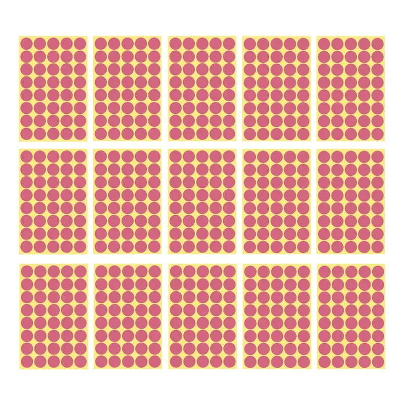 8/13/25/50mm Round Sticker Dots Adhesive Labels Warm-toned