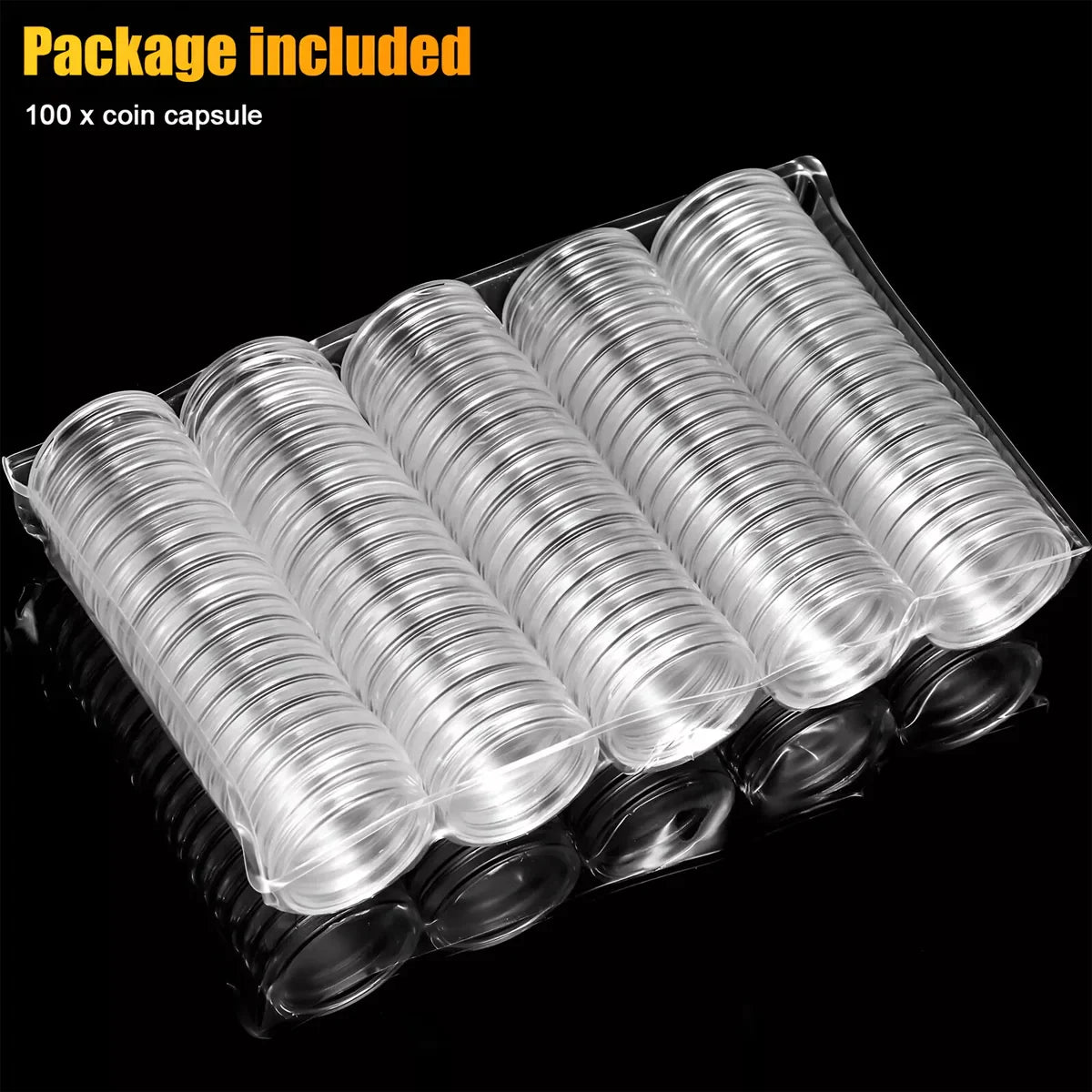 100pcs 40mm Round Coin Boxes Storage Protection Case