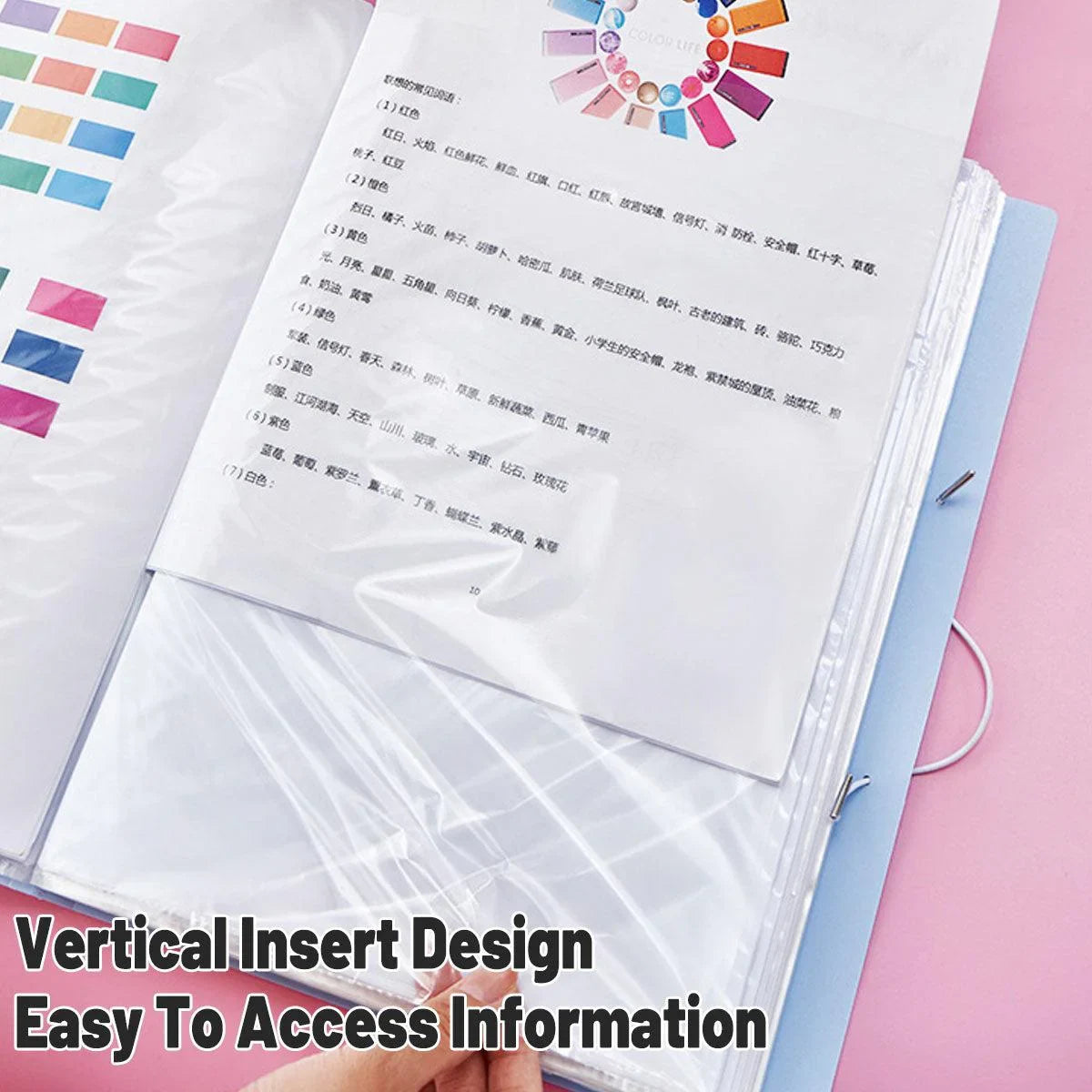 A4 Folder Transparent Multi Layer Document Bag 5PCS