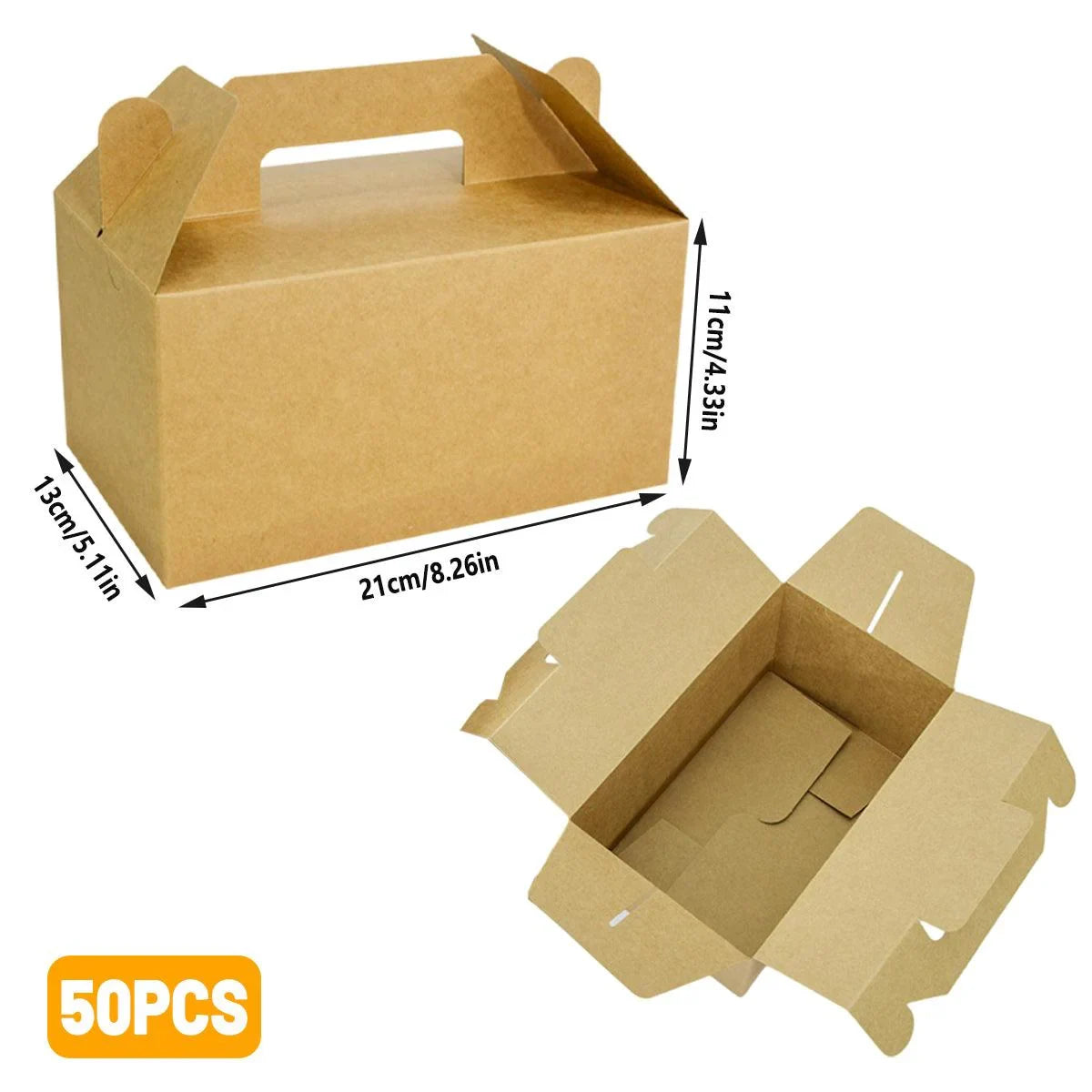 Kraft Paper Fried Chicken Box Takeaway Packaging Container 50PCS