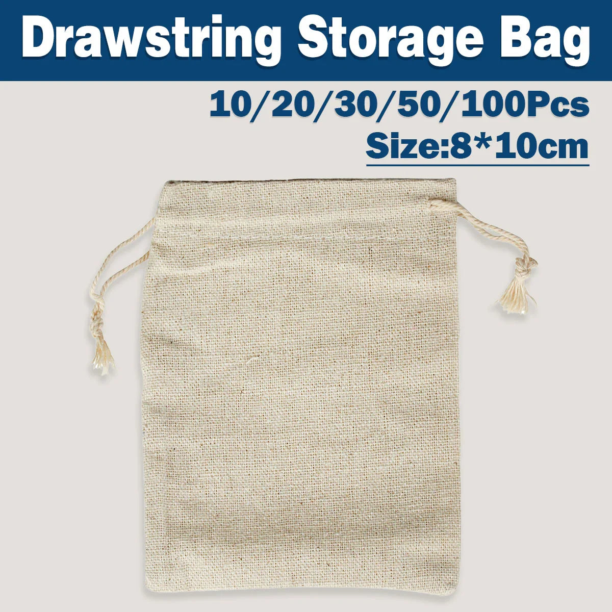 Drawstring Burlap Bag 8*10cm 10PCS Natural