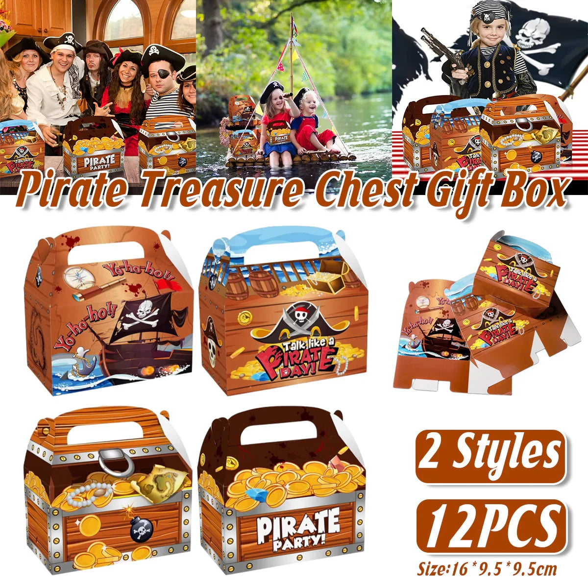 Pirate Theme Party Carton Candy Box Gift Box 12PCS