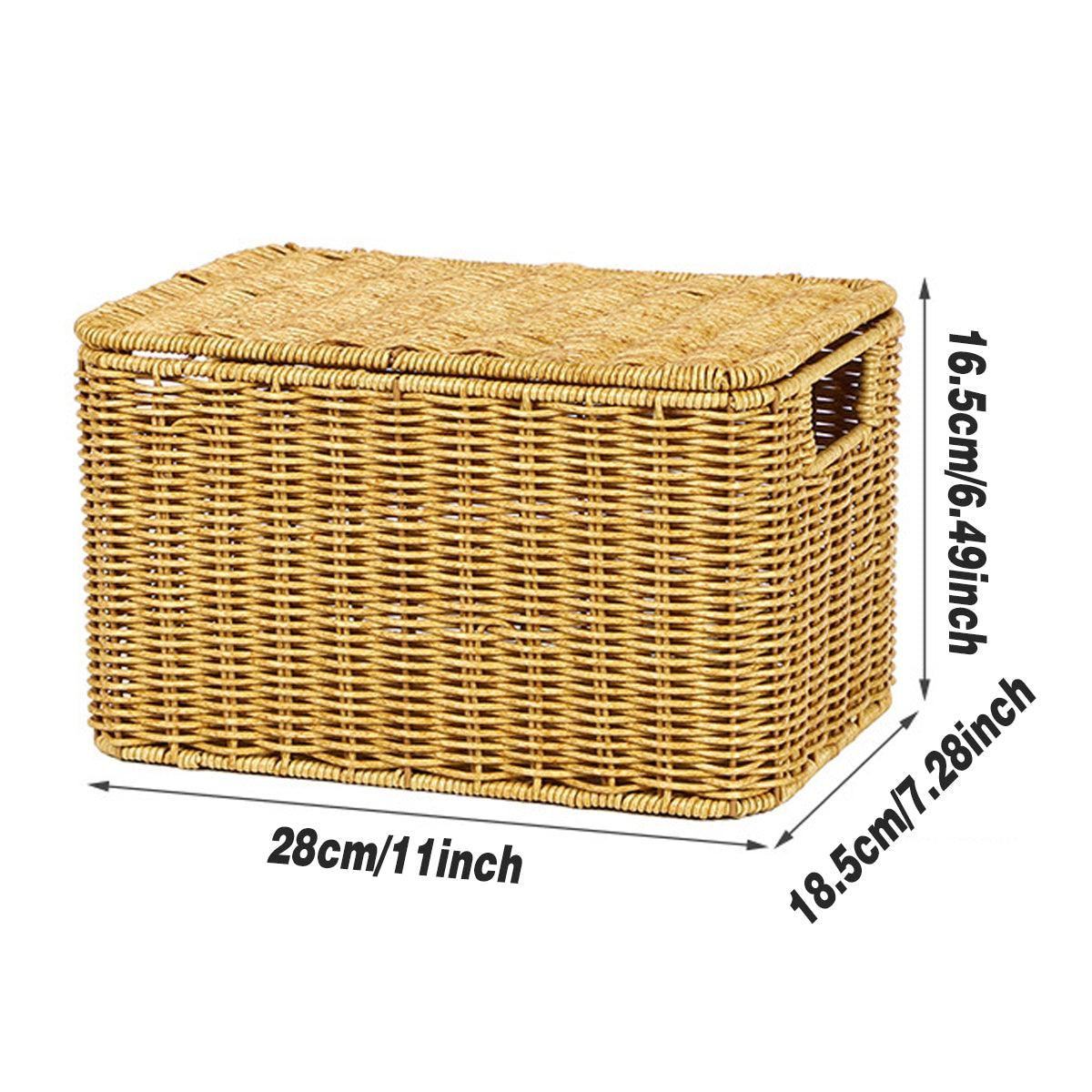 Faux Rattan Woven Basket Storage Box 1PC