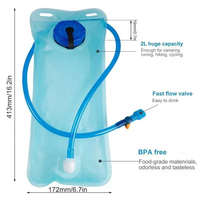 2L Water Backpack Bladder Bag 1PC TPU Hydration System - Discount Packaging Warehouse