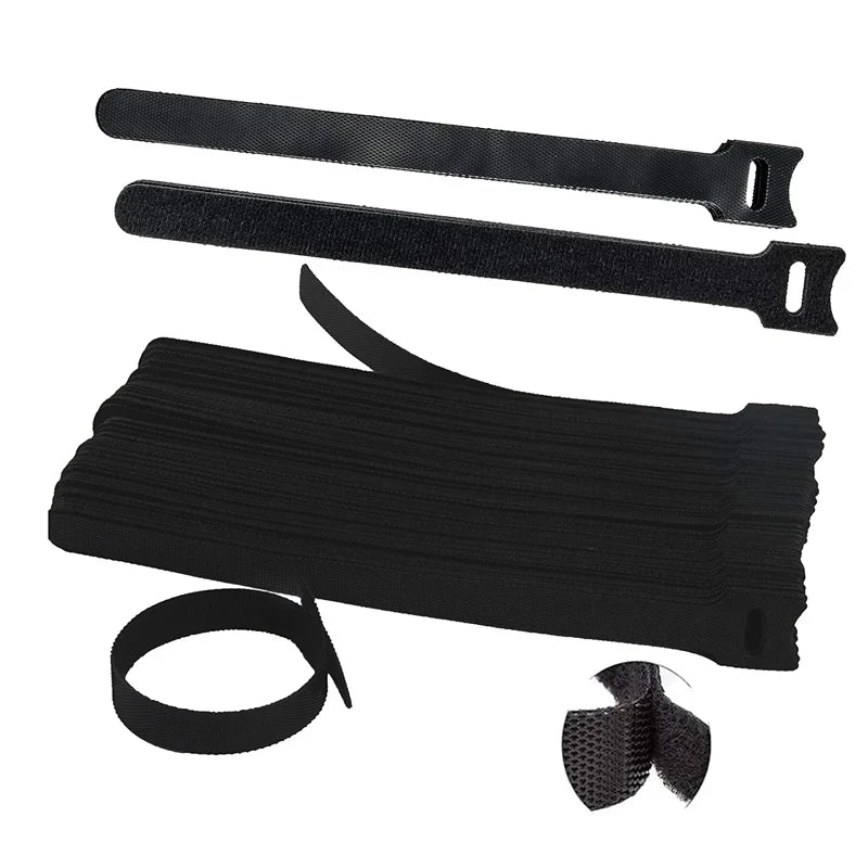 10/20/50x Cable Ties Hook and Loop Cable Ties Organiser Cords
