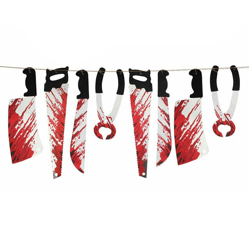 8 Pcs Hanging Bloody Knives Halloween Garland Decoration